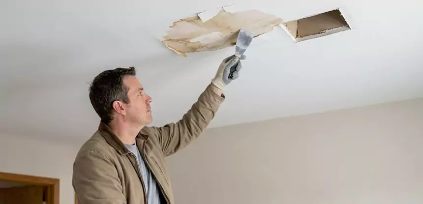 Ceiling Water Stain and Drywall Repair in Haralson